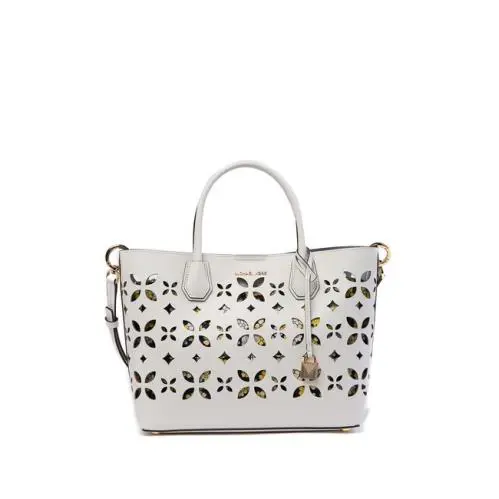 Kors - Mercer Gallery East West Leather Tote Bag - Optic White - Exterior: White
