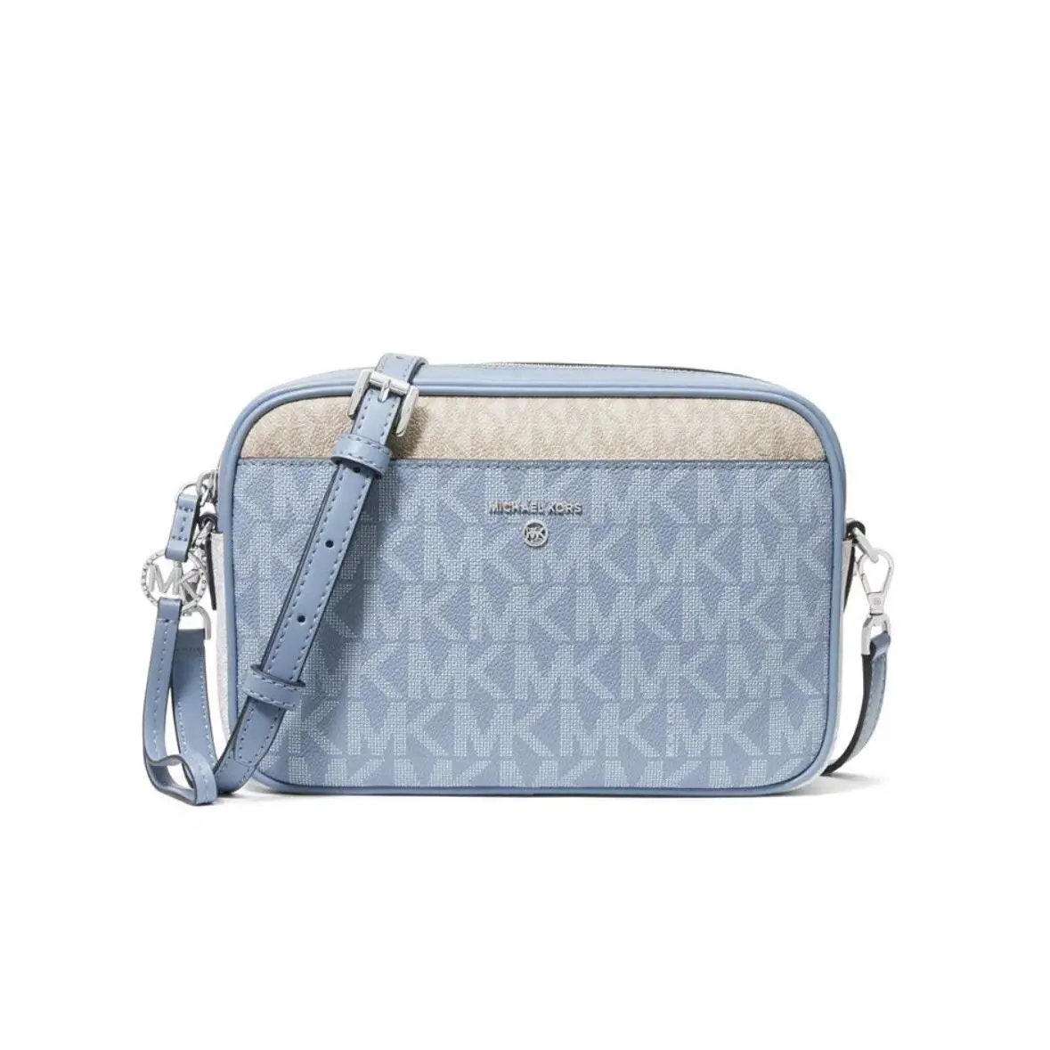Michael Kors Signature Small East West Camera Crossbody Chambray Multi