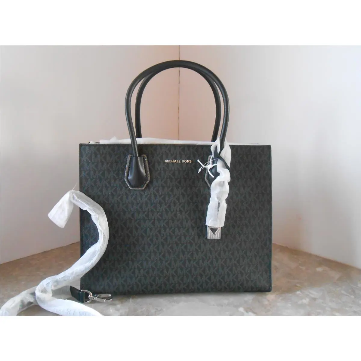 Michael Kors Studio Mercer Large Convertible Tote Black/pewter