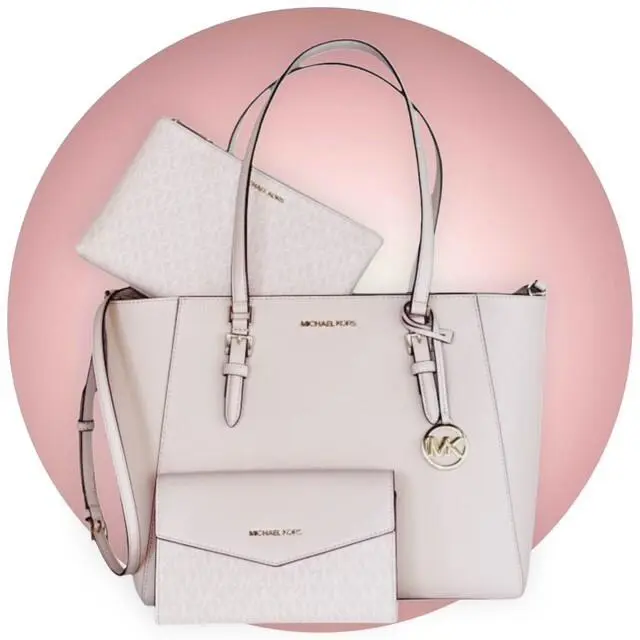 Michael Kors Pink Large Charlotte Leather 3 in 1 Shoulder Bag