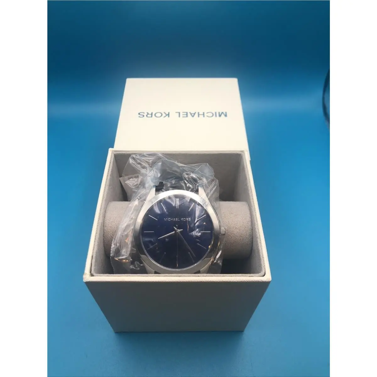 Michael Kors Watch Navy with Black Band Slim Runway MK8620 Men