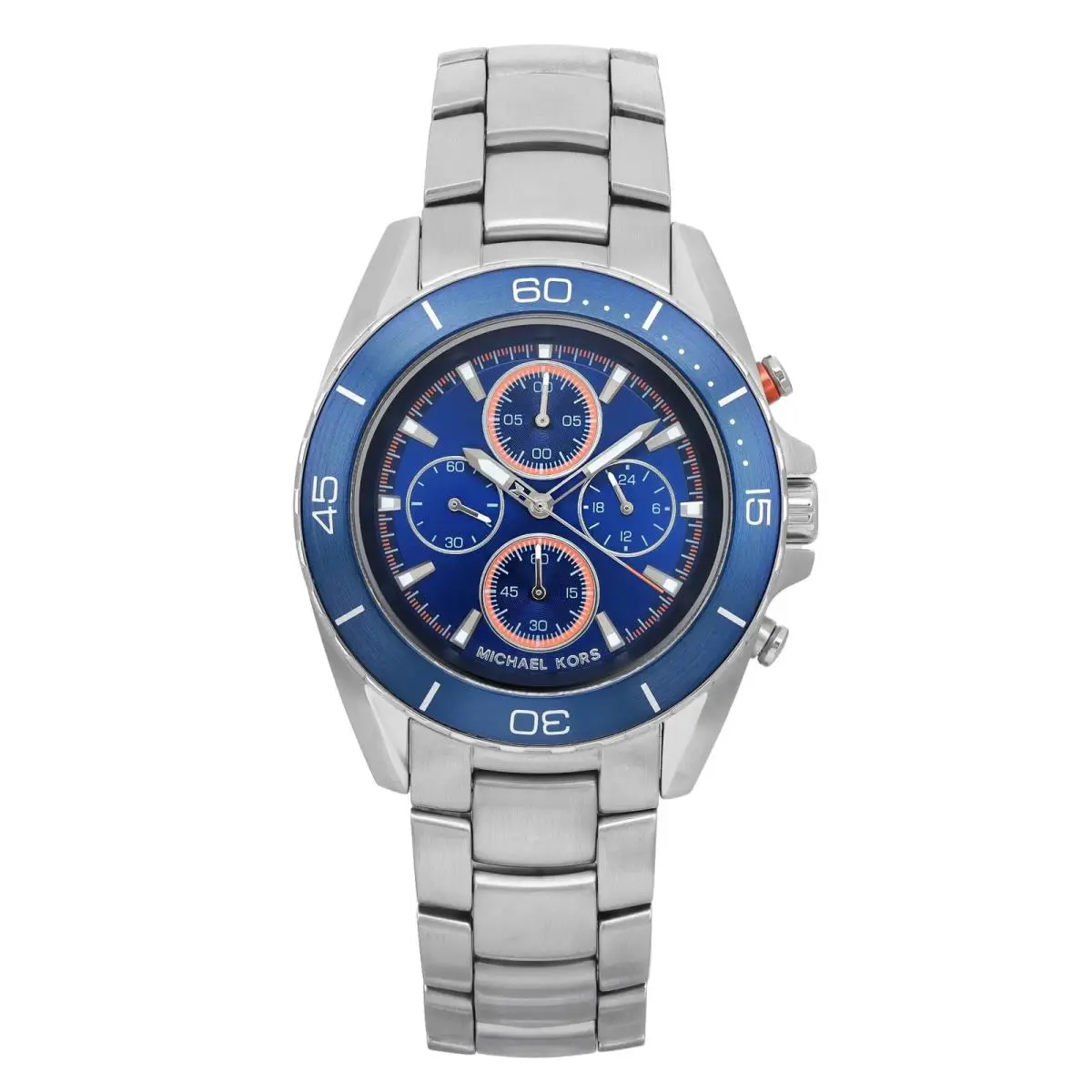 Michael Kors Jetmaster Steel Chronograph Blue Dial Mens Quartz Watch MK8461