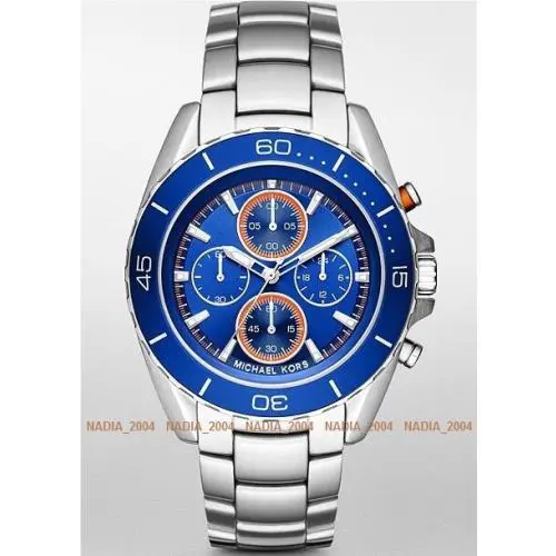 Michael Kors Jetmaster Steel Chronograph Blue Dial Mens Quartz Watch MK8461