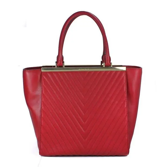 Michael Kors Lana Quilted Large Convertible Tote in Dark Red