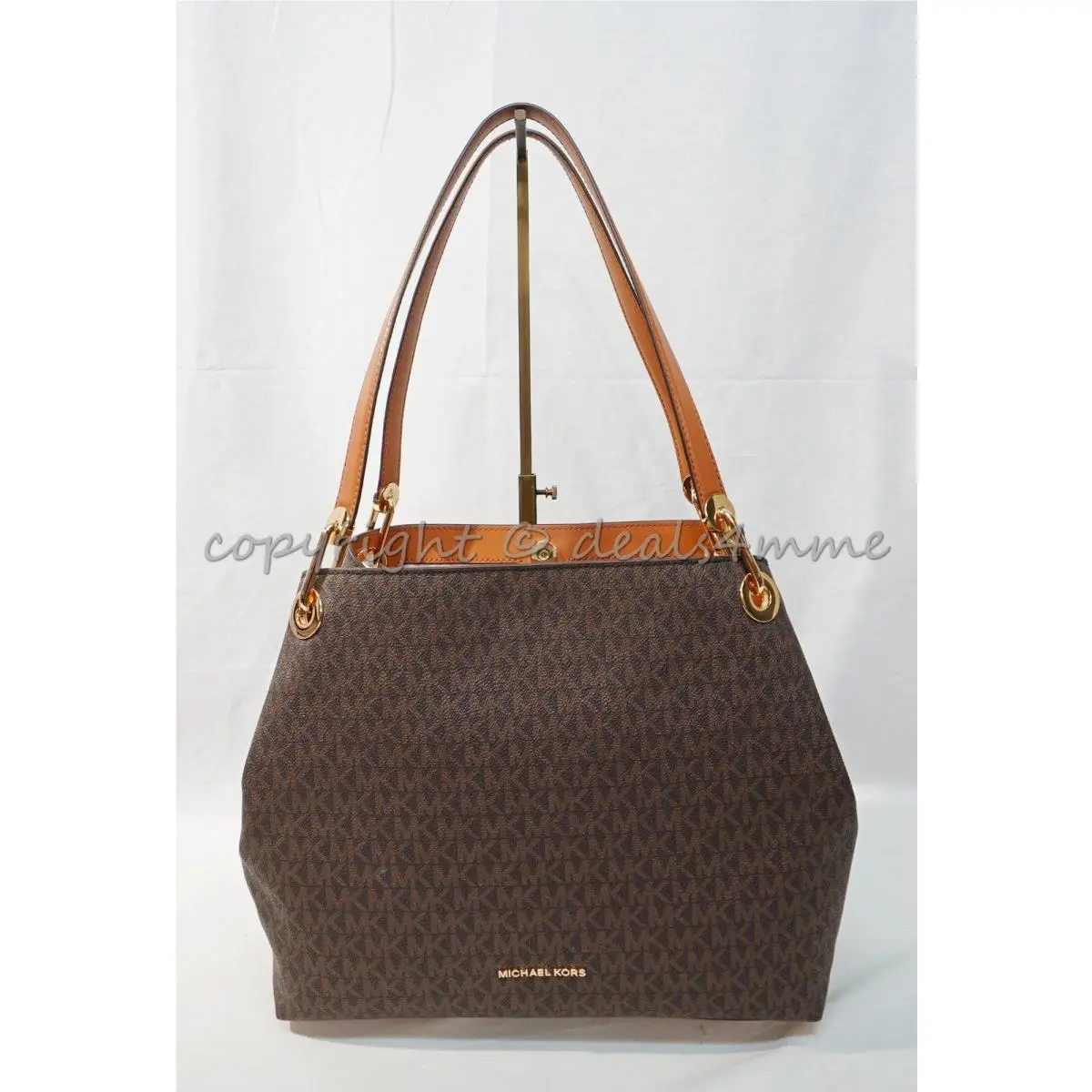 Michael Kors 30H6GRXE3V Raven Large Shoulder Bag in Signature Brown