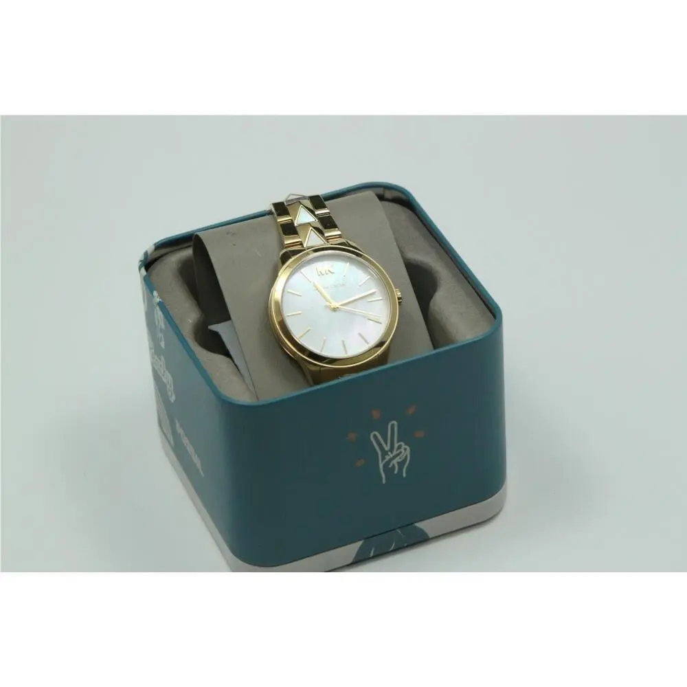 MK6689 Runway Gold White Tone Stainless Steel Womens Watch by Michael Kors