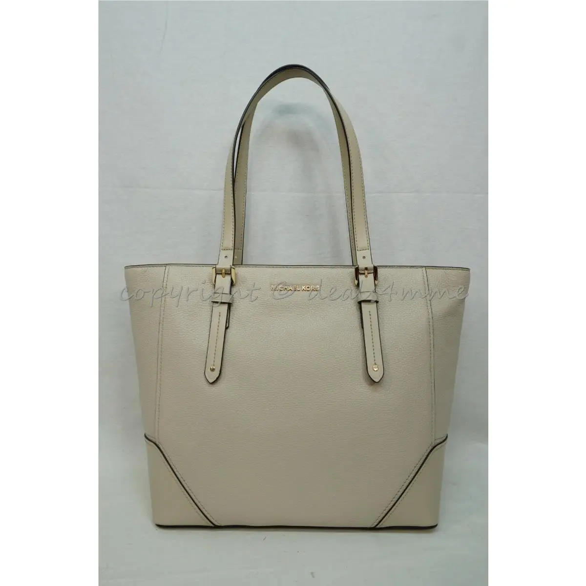 Michael Kors 30H9GXAT3L Aria Large Leather Tote in Light Sand