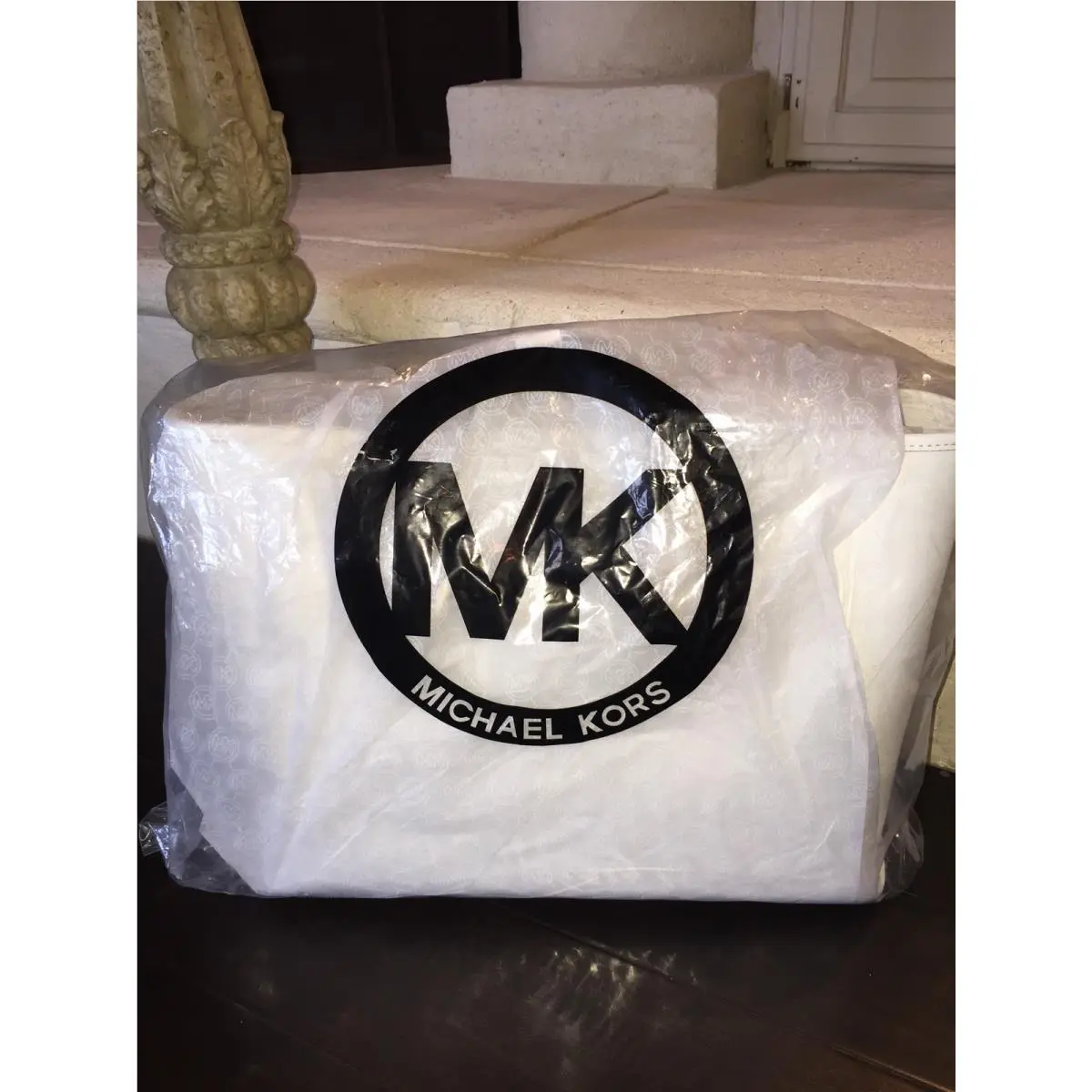 Cynthia Optic White Large Saffiano Leather Tote Mint by Michael Kors