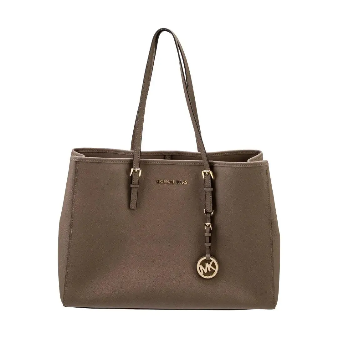 Michael Kors Jet Set Travel Medium Tote Brown Crossbody Handbag Bag Purse