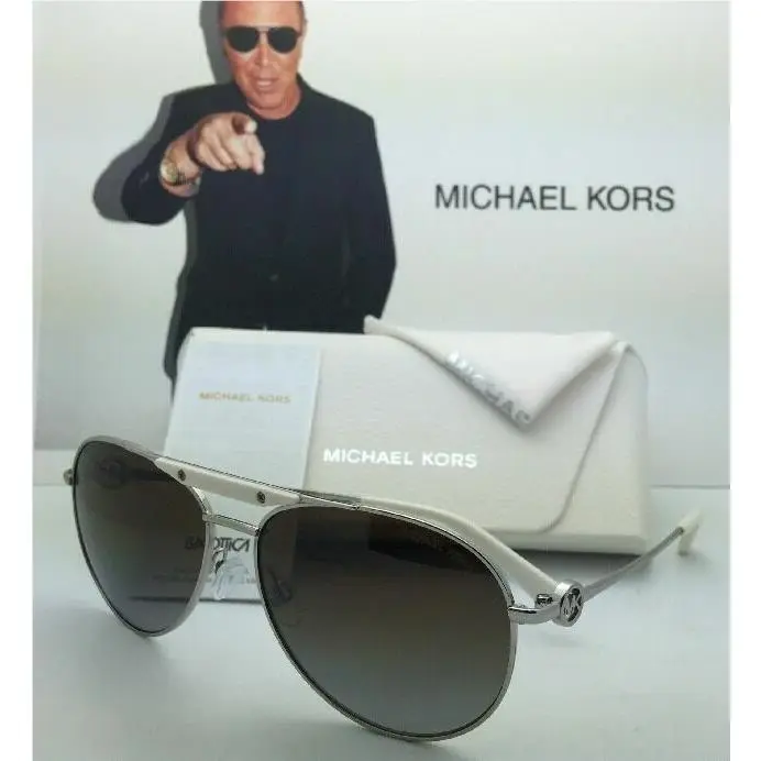 Polarized Michael Kors Sunglasses Zanzibar MK5001 1001T5 Silver W/brown Gradient