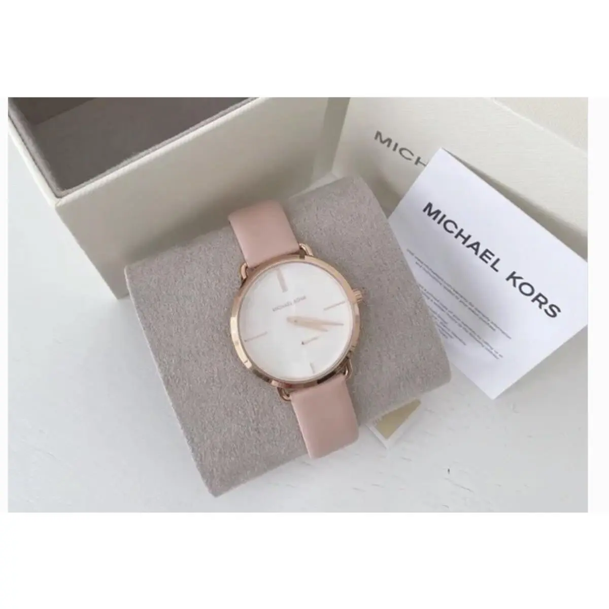 MK2907 Portia Three Hand Blush Leather Watch by Michael Kors