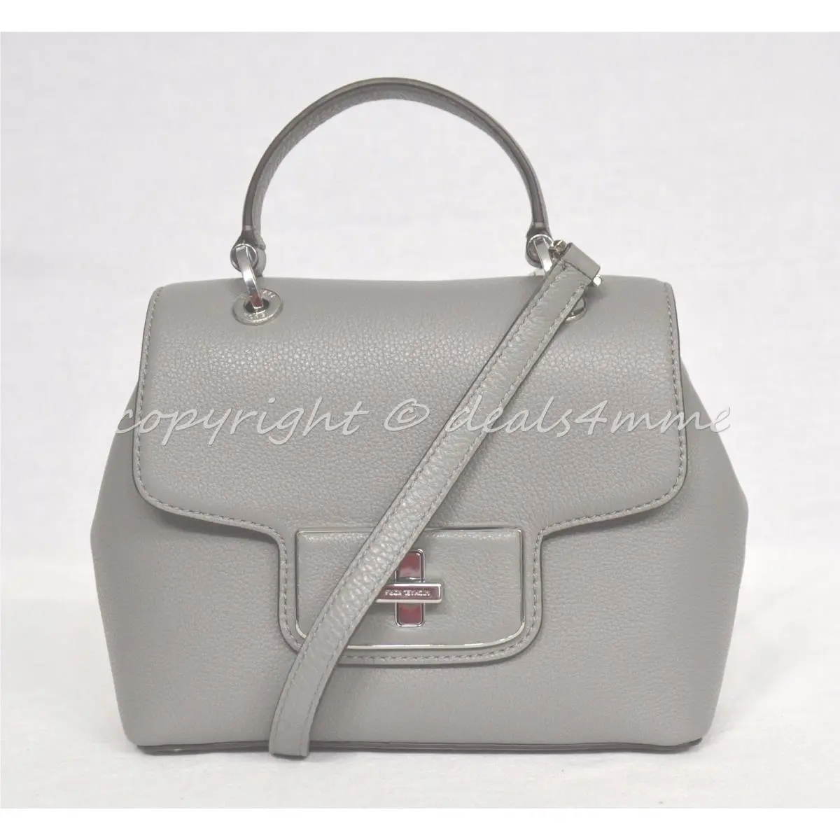 Michael Kors Emery Small Leather Satchel/shoulder/crossbody Bag. Steel Gray