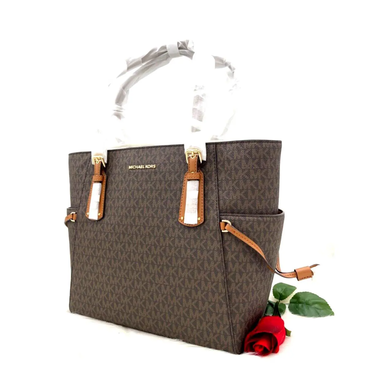 Kors Voyager East West Signature Logo Tote Bag-brown