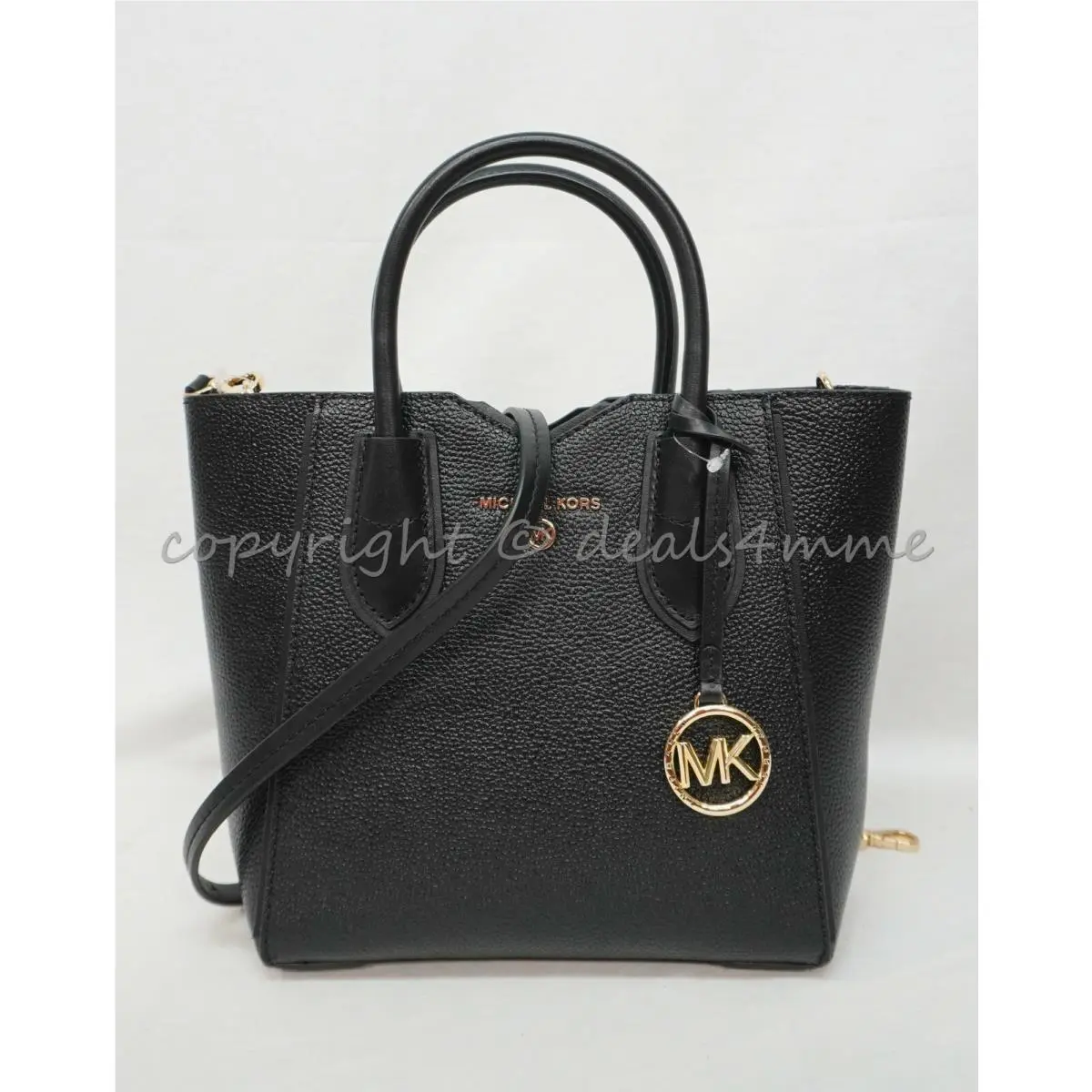 Michael Kors 30H9GM5M1L Mae Leather Small Messenger/satchel/shoulder Bag Black