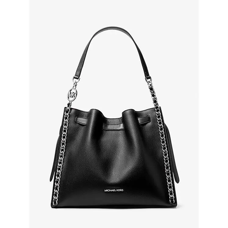 Michael Kors Mina Large Chain Shoulder Bag Black