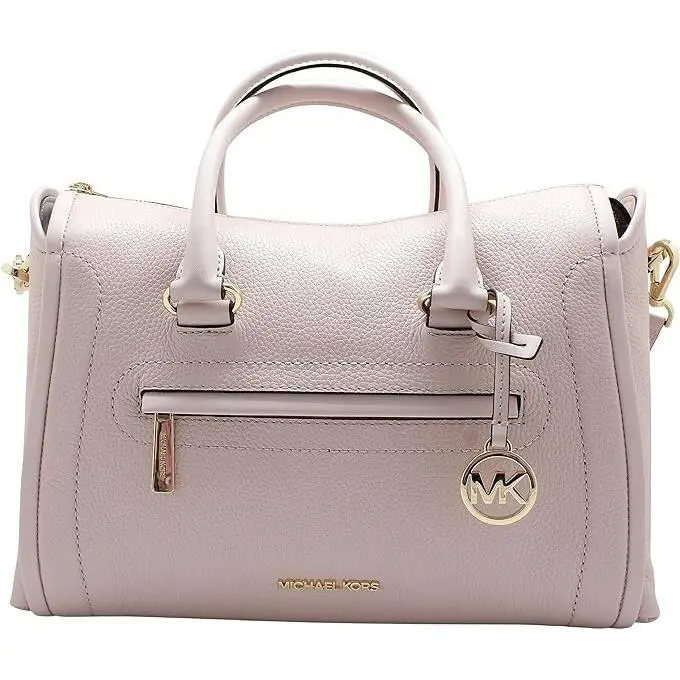 Michael Kors Carine Large Powder Blush Pink Gold Crossbody Satchel Bag
