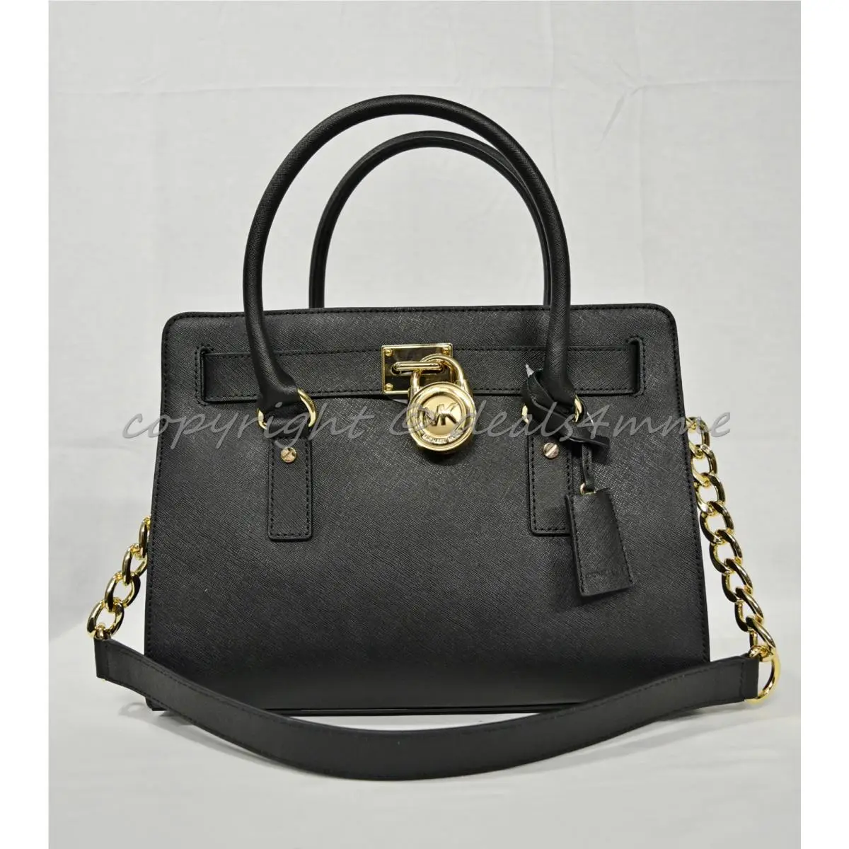 Michael Kors East West Hamilton Saffiano Leather Satchel/shoulder Bag in Black