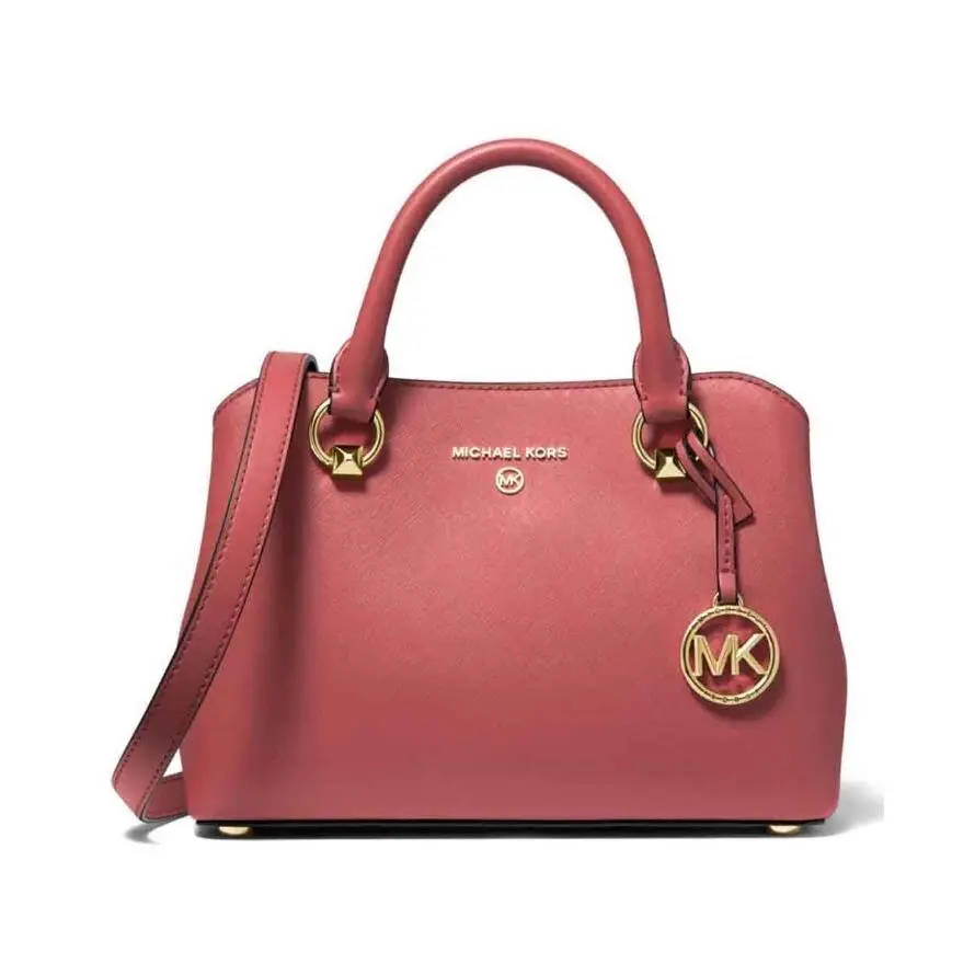 Michael Kors Edith Small Saffiano Leather Satchel Cinnamon Red Pink w Tags