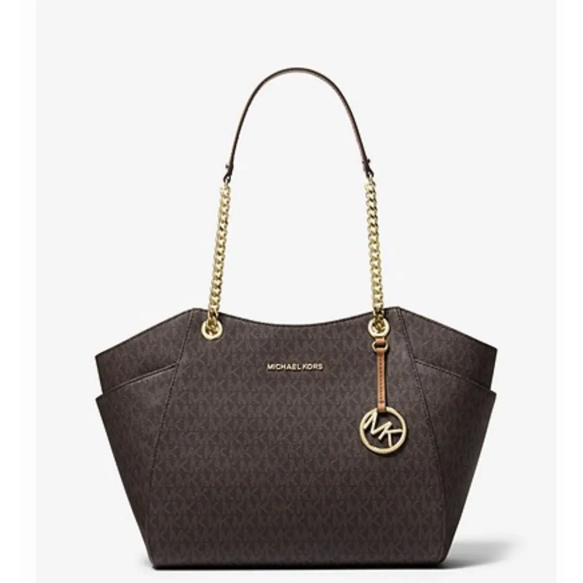 Kors XL Jet Set Chain Shoulder Brown Tote
