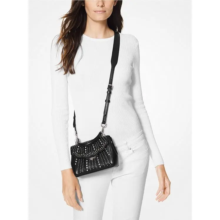 Michael Kors 32H8SF5C1U Ava Extra Small Studded Crossbody/shoulder Bag in Black