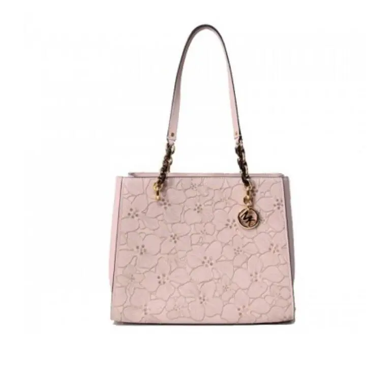 Michael Kors Large Tote Leather Ballet Pink￼ Embroidered ￼￼bag Purse W/bag