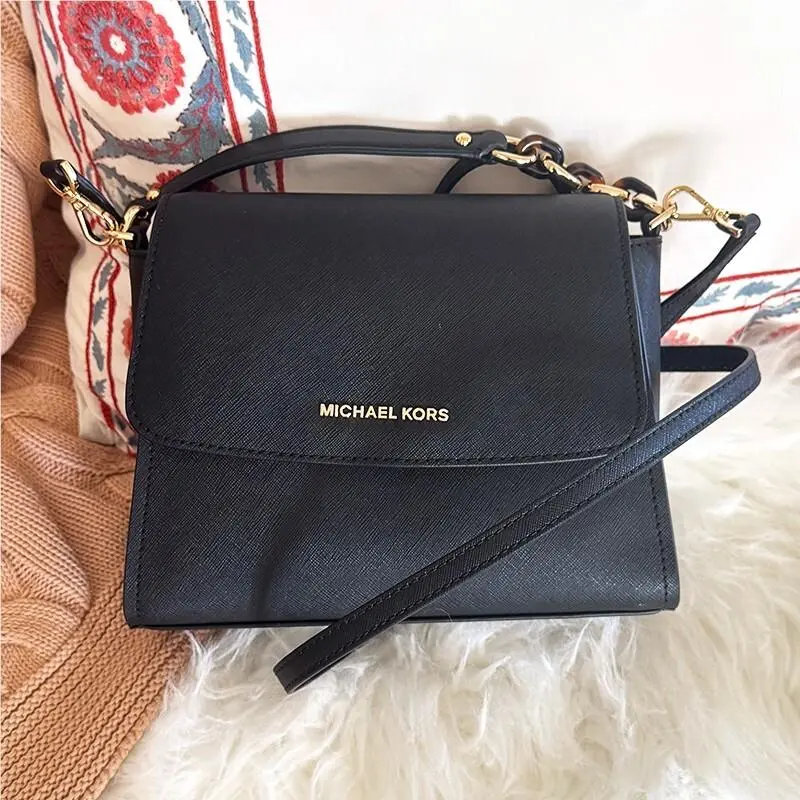 Michael Kors Sofia Small Saffiano Leather Satchel Black 35F8GO5S5L