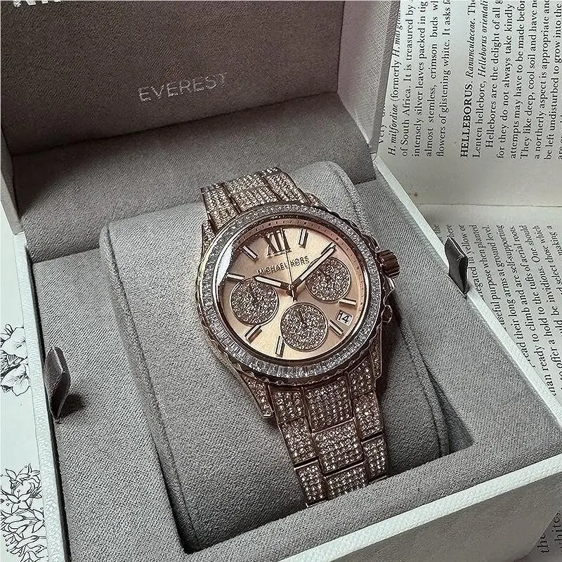 Michael Kors Everest Chronograph Rose Gold-tone Stainless Steel Watch MK7235