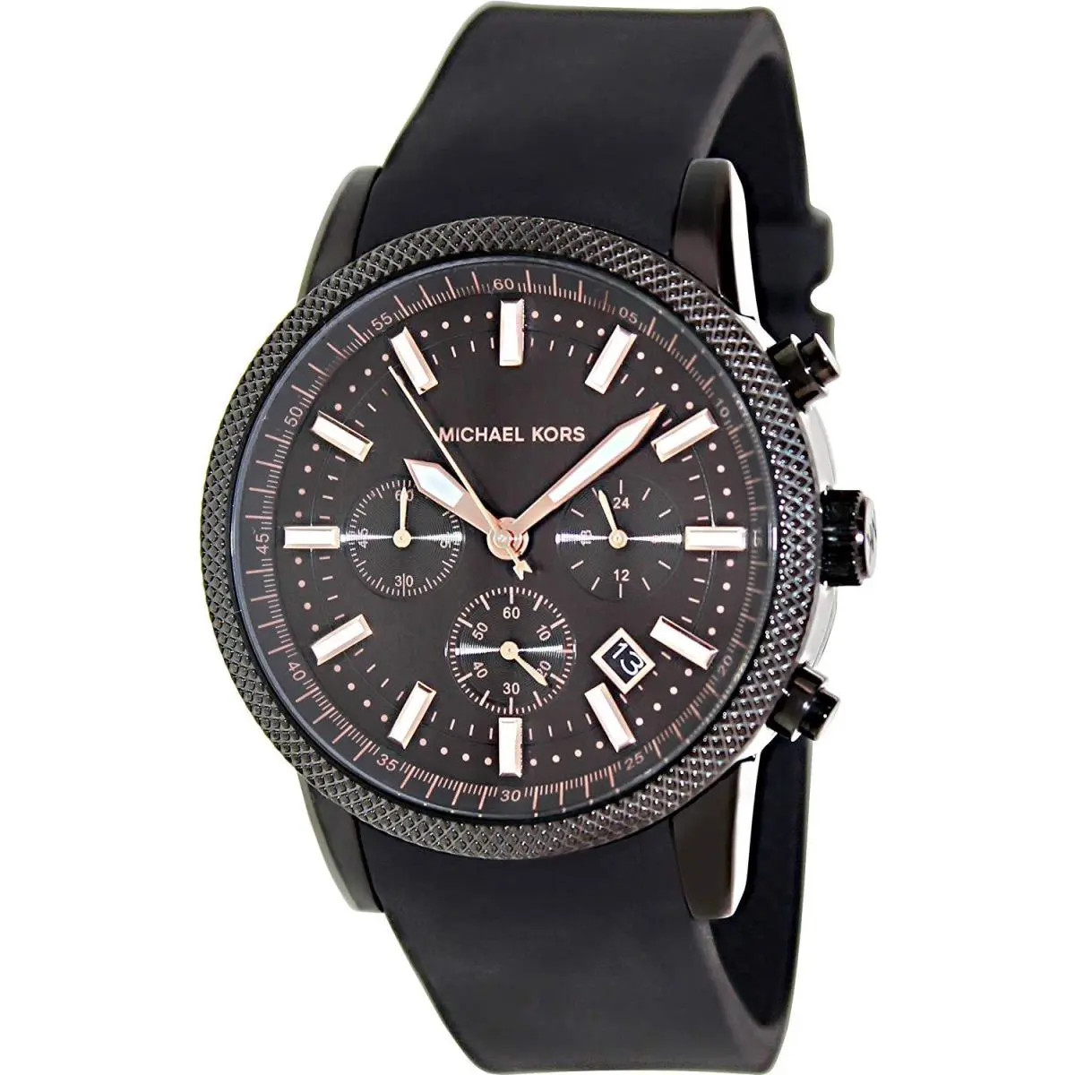Michael Kors Scout Black Tone Black Silicone Band Chronograph WATCH-MK8317