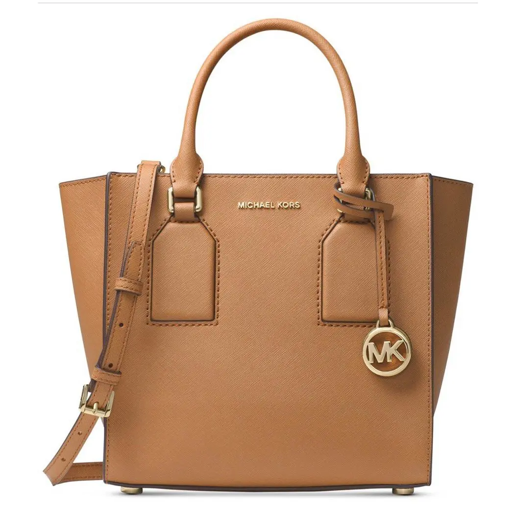Michael Kors Selby Acorn Pebbled Leather Medium Satchel Box Bag Tote