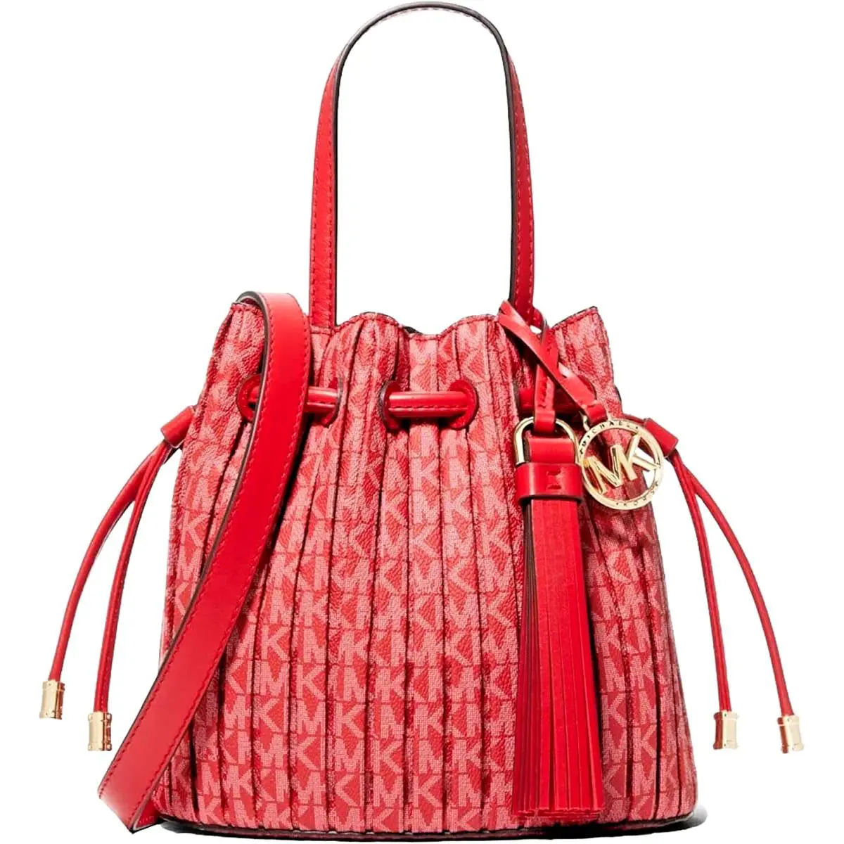 Michael Kors Willa XS Conv. Grab Tote Bag In Crimson Red MK Sig CC Leather