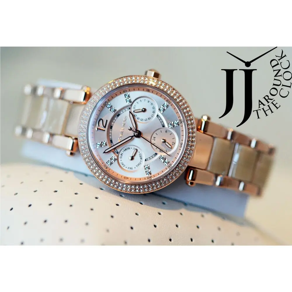 Parker Pave Rose Gold Tone Acetate Watch MK6512 by Michael Kors