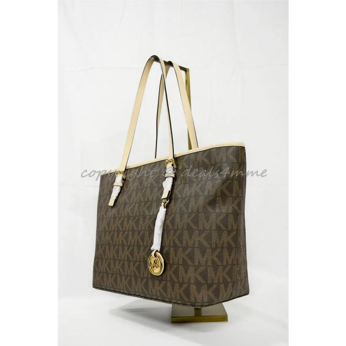 Michael Kors Jet Set Signature Travel Top-zip Tote in Brown