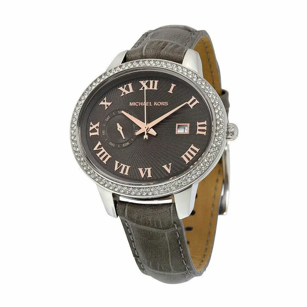 Michael Kors Whitley Grey Dial Grey Leather Ladies Watch MK2427
