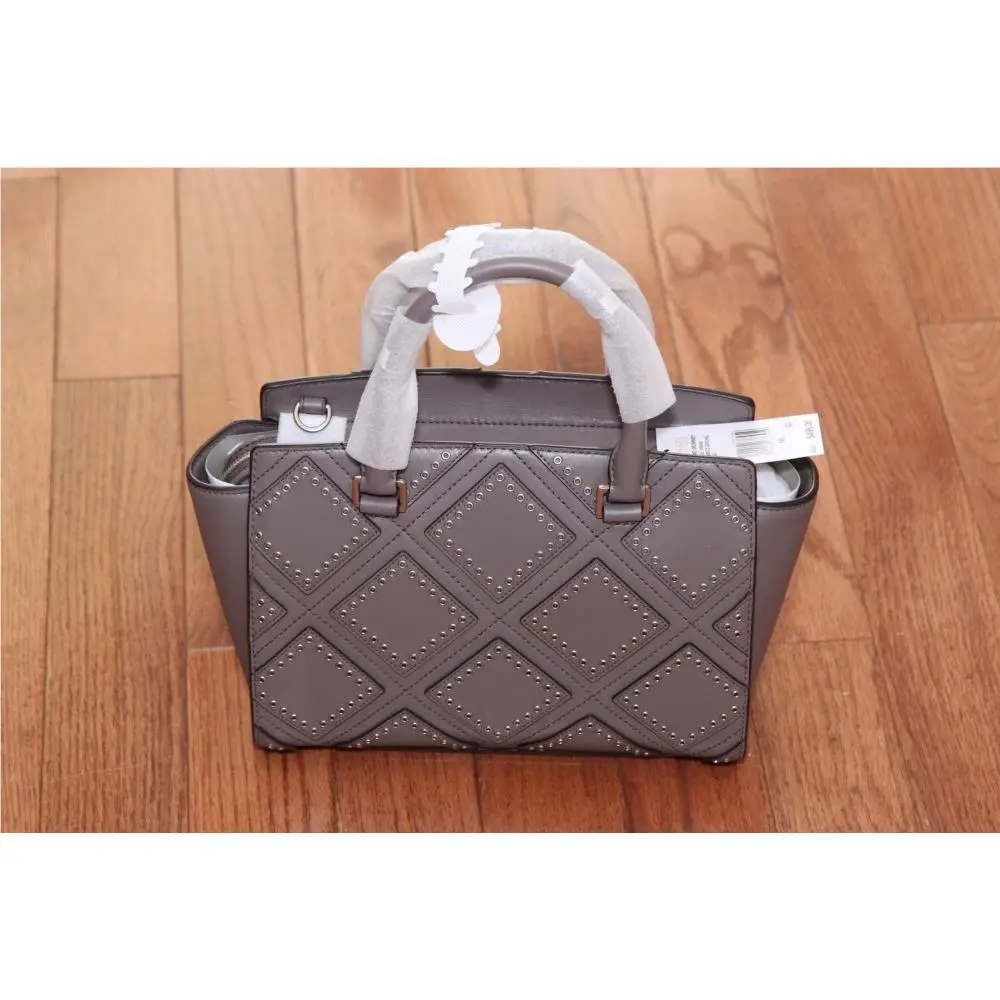 Michael Kors Diamond Grommet Selma Medium Satchel Handbag Purse Cinder