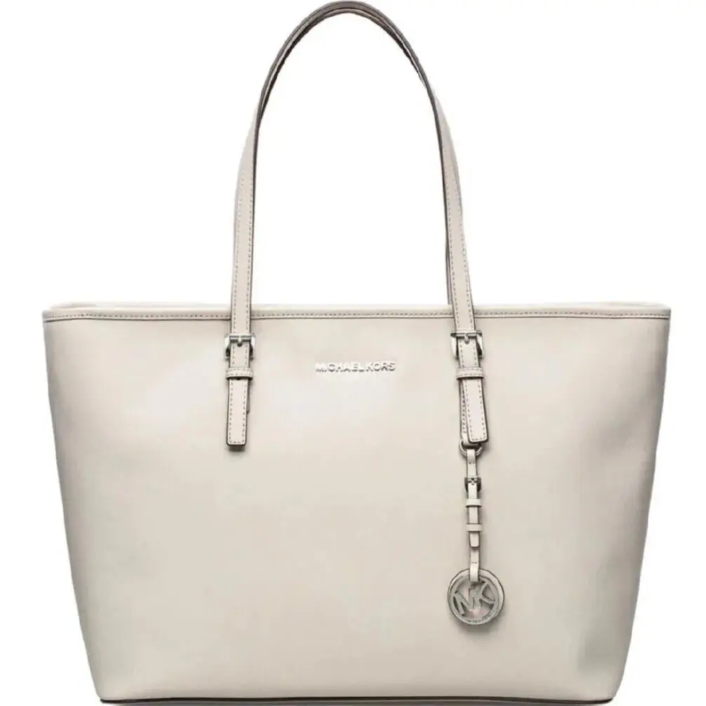 Michael Kors Jet Set Travel Grey/silver Multifunction Saffiano Tote Bag