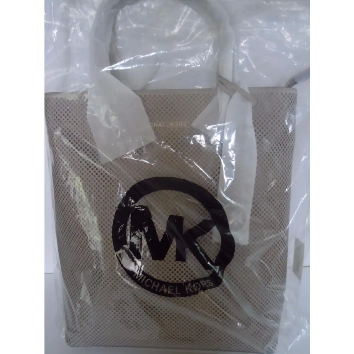 Super Rare  Hayley Cement / Tan Color Large Leather Tote Shopper Bag by Michael Kors