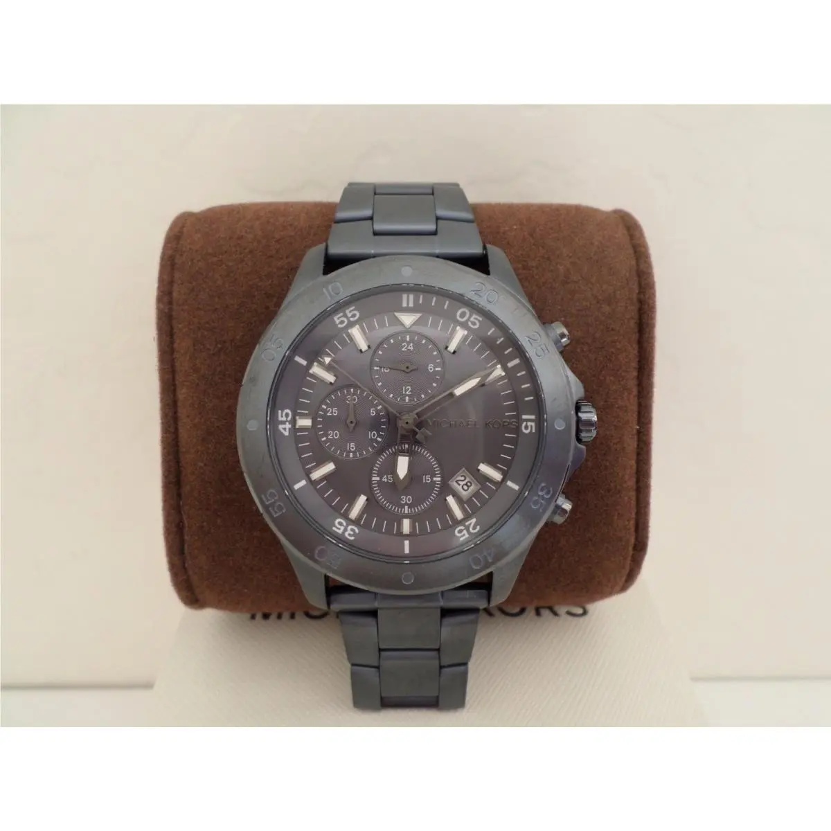 Michael Kors MK8571 Walsh Chronograph Navy Blue S/s Men`s WATCH-$295