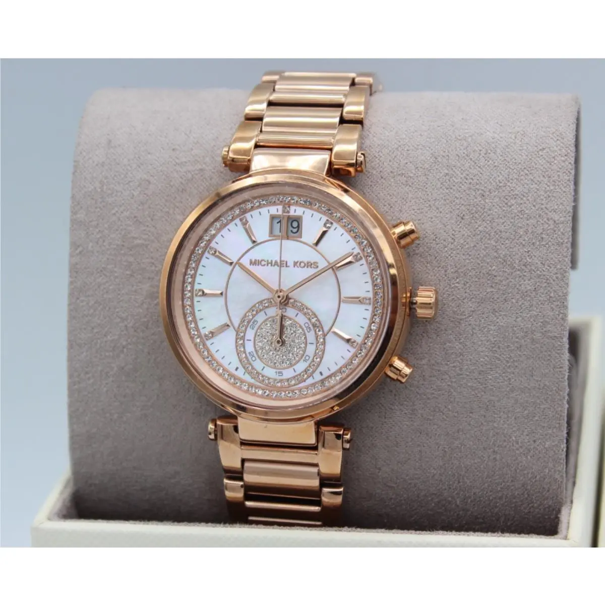 Sawyer Crystals Rose Gold Women`s MK6282 Watch by Michael Kors