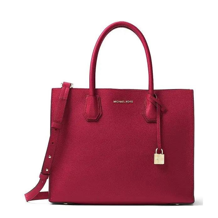 Michael Kors Mercer Large Studio Convertible Cherry Leather Bag Crossbody