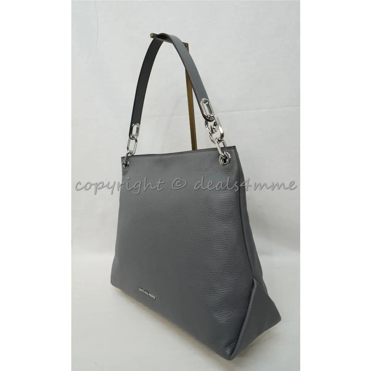 Michael Kors 38F1S0TL3L Trish Large Hobo Leather Shoulder Bag in Heather Grey