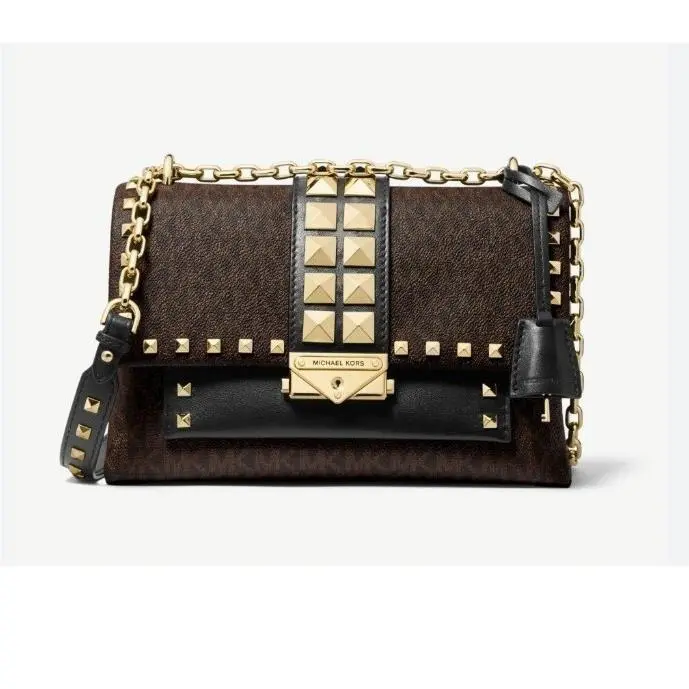 Michael Kors Cece Studded Crossbody Bag Purse Luxury Chain Strap Key Lock