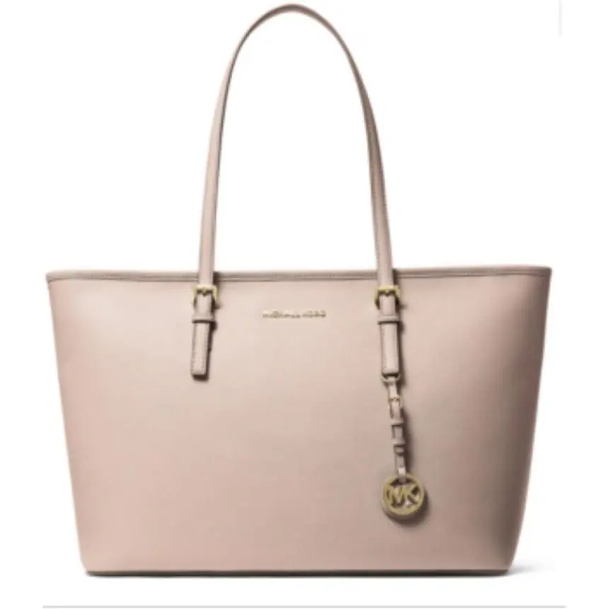 Michael Kors Medium Top-zip Leather Multifunction Tote Soft Pink Gold Bag
