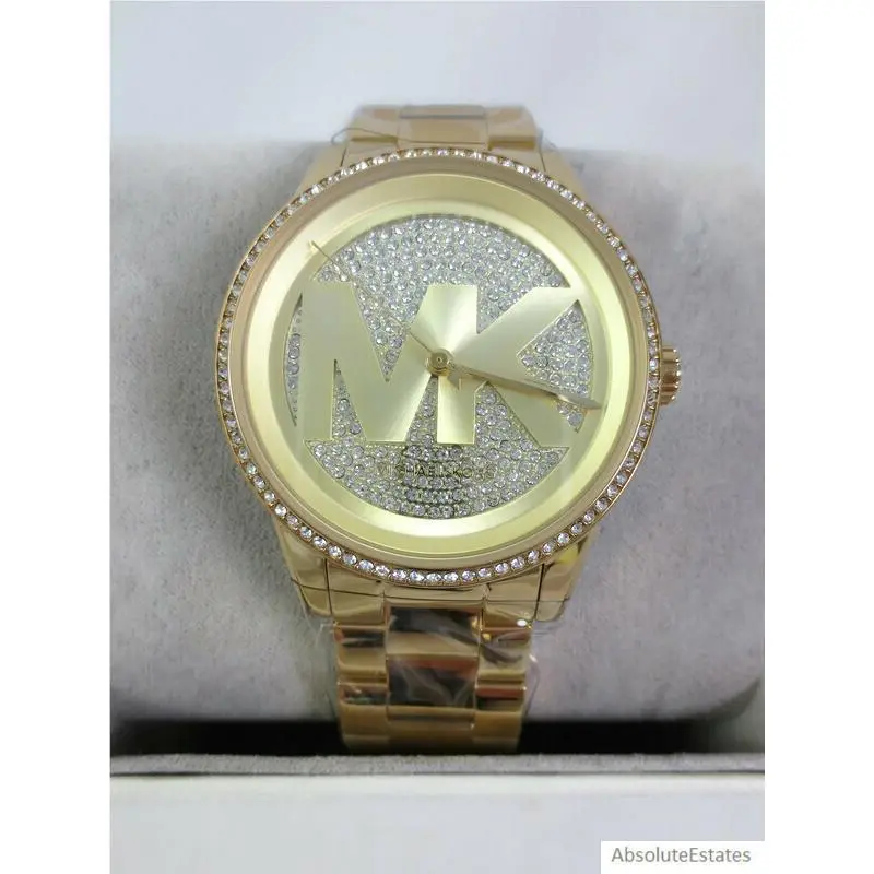 Ritz Gold Glitz Logo Ladies Watch MK6862 +box by Michael Kors