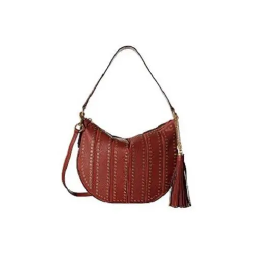 Kors Womens Brooklyn Leather Convertible Hobo Handbag Red Large - Exterior: Red