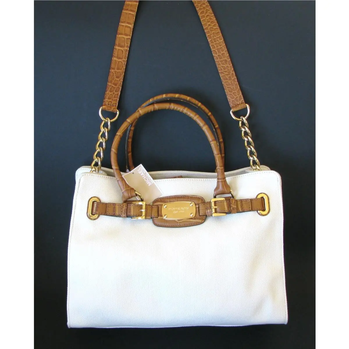 Hamilton Ecru Cream Canvas Large Tote+hand Shoulder Bag+purse by Michael Kors