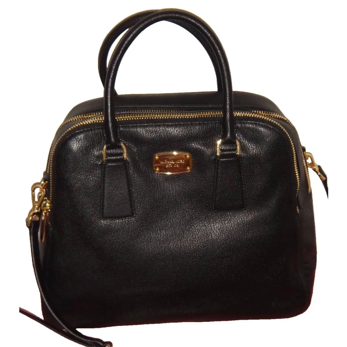 Michael Kors Women`s Alexis MK LG Satchel Shoulder Bag Black Leather 38S6XZES3L