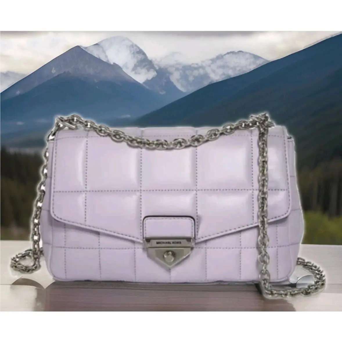 Soho Large Lavender Mist Quilt Lamb Leather Crossbody Bag by Michael Kors