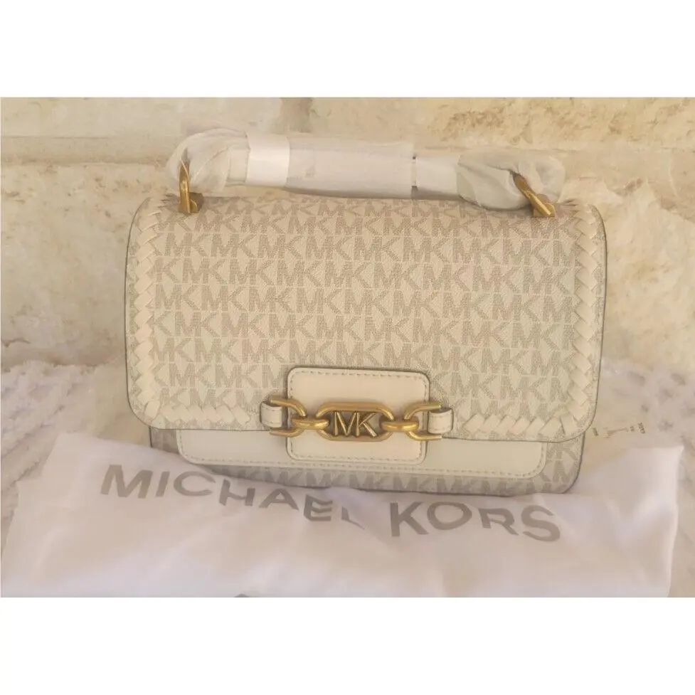 Michael Kors Heather LG Logo Shoulder/crossbody Bag Whip Stitching Unique Rare