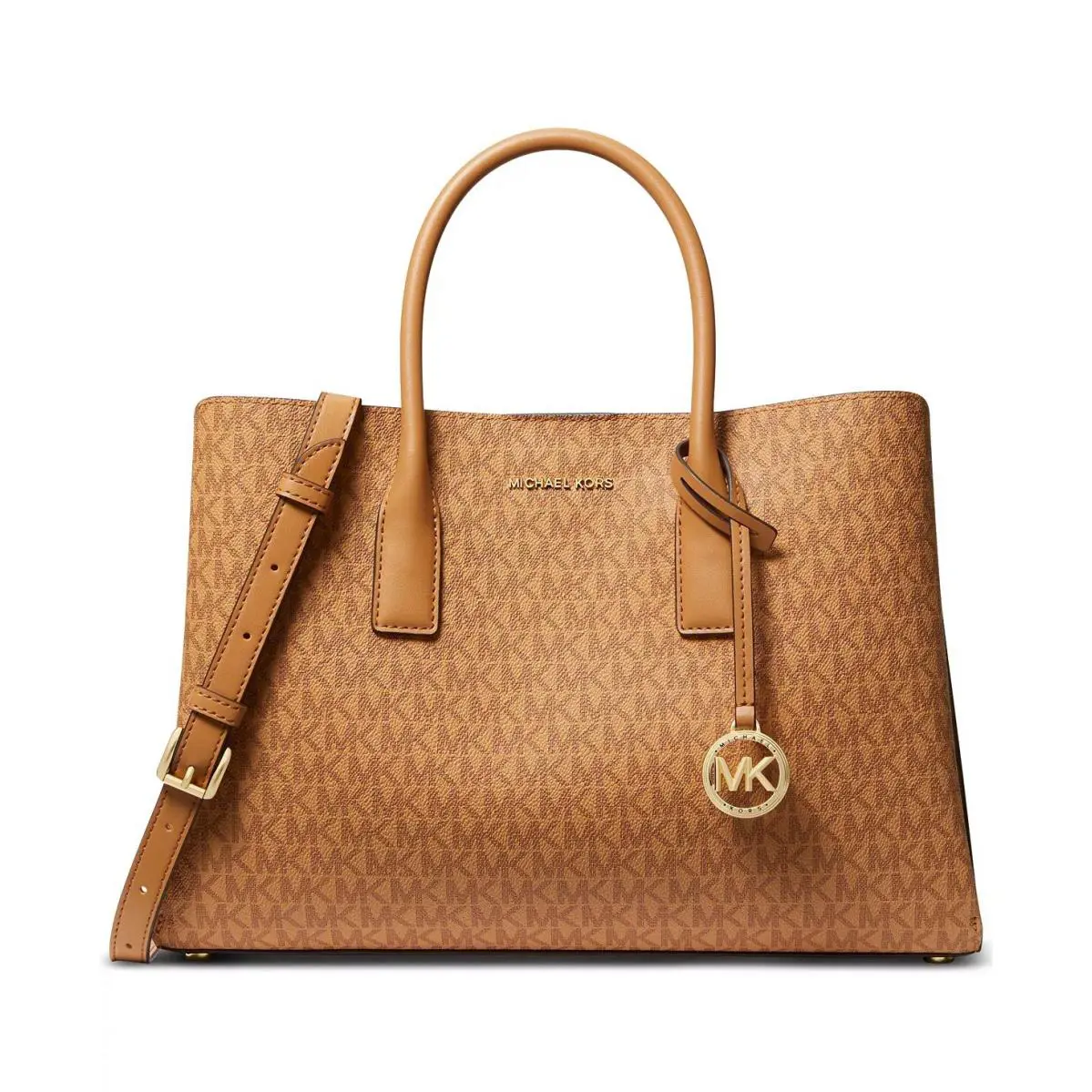Michael Kors Ruthie Large Satchel Pale Peanut - Handle/Strap: Pale Peanut, Hardware: Gold, Exterior: Pale Peanut