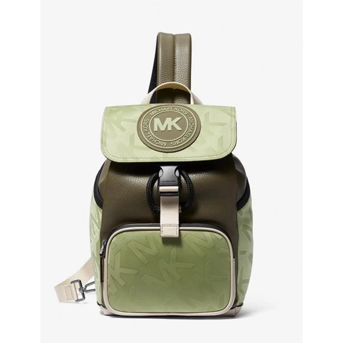 Michael Kors Kent Logo Jacquard Nylon Sling Pack LT Sage